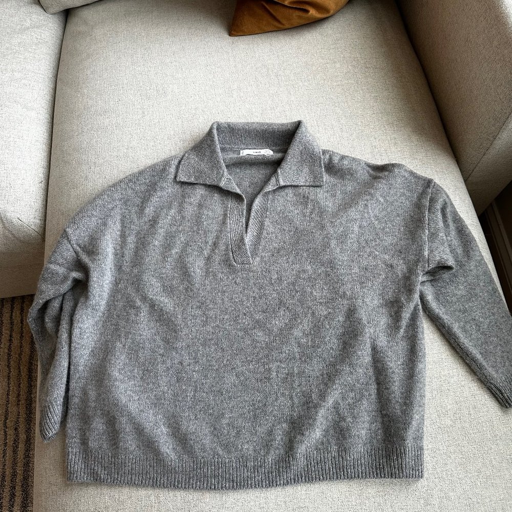 Mango 100% cashmere polo neck sweater